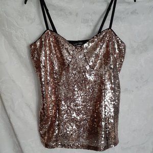 Rose Gold Sequin Sleeveless Clubbing Top